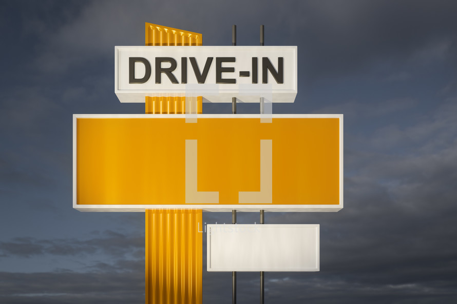 drive in sign with copy space 