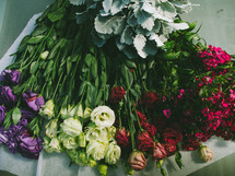 an open bouquet of flowers 