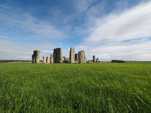 Ruins of Stonehenge prehistoric megalithic stone monument in Wiltshire, England, UK