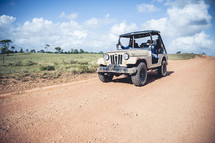Jeep on a dirt road in Honduras 