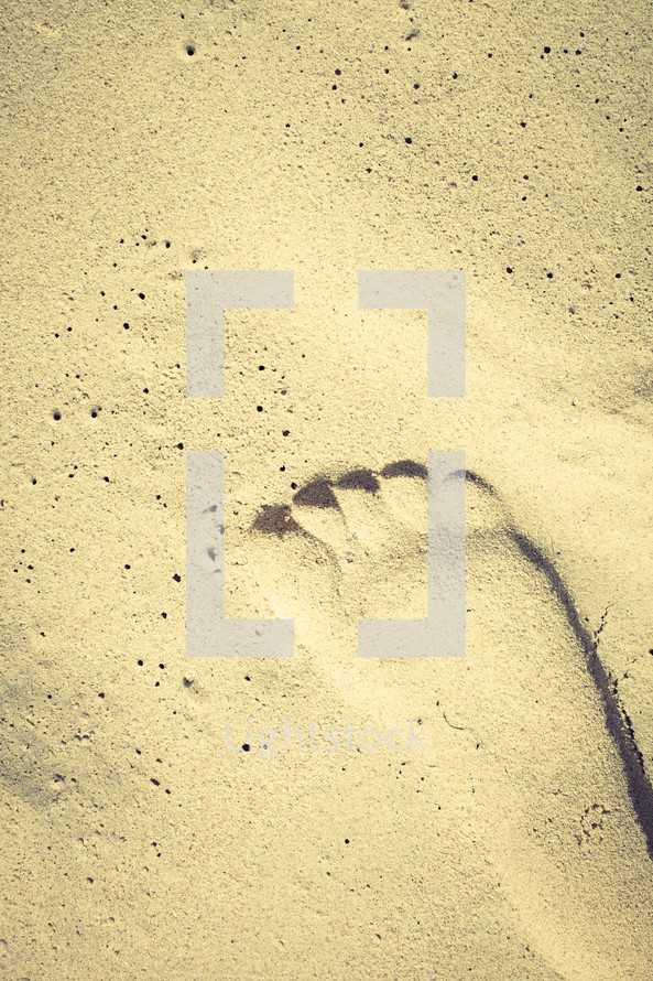 A footprint in the sand
