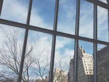 view of buildings out a window 