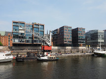HAMBURG, GERMANY - CIRCA MAY 2017: HafenCity quarter in the district of Hamburg Mitte on the Elbe river island Grasbrook on former Hamburger Hafen (Port of Hamburg)