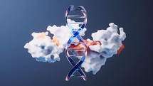 Loop animation of DNA and protein with biological concept, 3d rendering.
