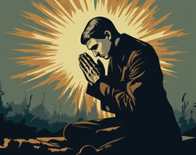 Illustration of a man praying