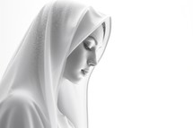 Close-up of Mother Mary in white cloth