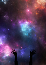 raised hands in the galaxy 