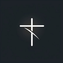 Cross icon, vector illustration. Flat design style with dark background.