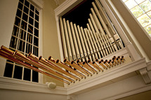Organ pipes inside church