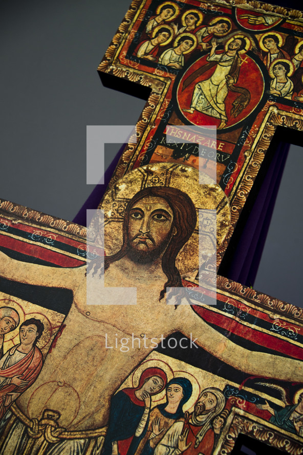 Franciscan painted crucifix 
