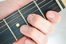 hands on guitar strings 