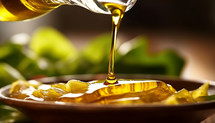 Organoleptic properties of extra virgin olive oil. AI generative