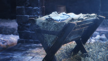 CGI Manger scene with light from Christmas Star.