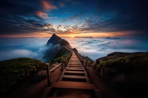 Stairway to heaven. "Jacob had a dream in which he saw a stairway resting on the earth, with its top reaching to heaven" Genesis 28
