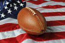 football and American flag 