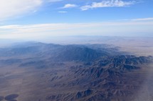 Aerial View over Southern Nevada mountains 