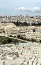 Mount of Olives looking toward the Temple Mount and the Dome of the Rock, Jerusalem