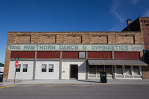 Small town dance and gymnastics building