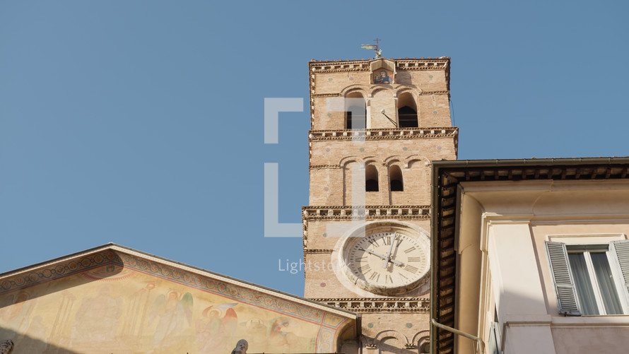 The bell tower of The church of Santa Maria in Rome 