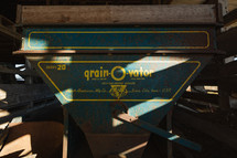 Grain machine in a barn