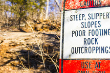 caution poor footing sign 
