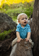 toddler exploring the outdoors 