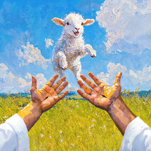 Lamb jumps to Jesus