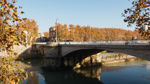 Garibaldi bridge on a Sunny day in Rome, italy 