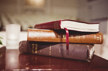 A stack of Bibles