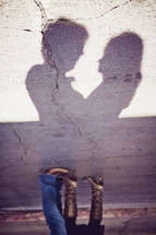 Couple silhouette shadow