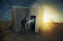 man exploring a Bible 