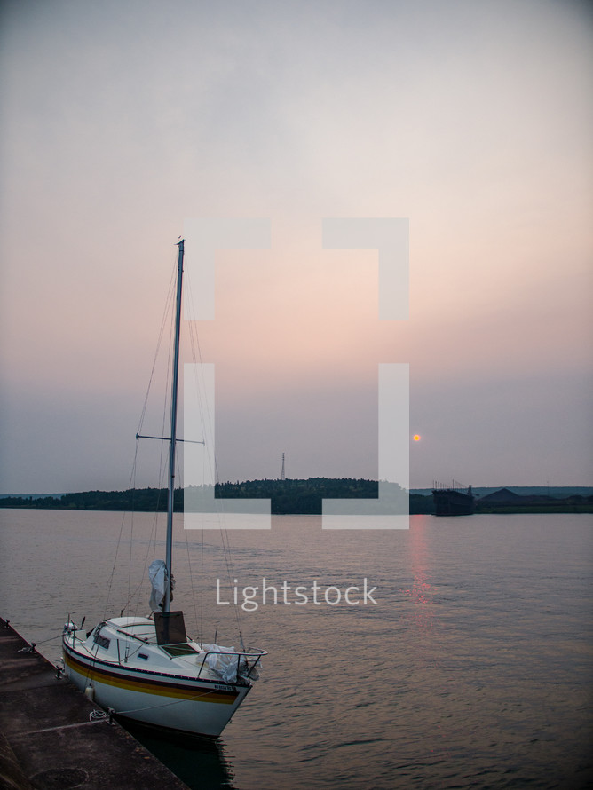 docked sailboat 