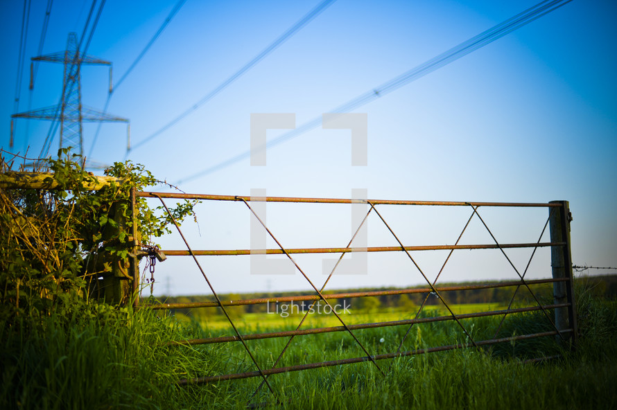 gate and power lines