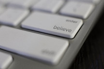 Believe key on a computer keyboard.