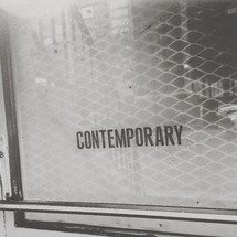 contemporary sign on a window 