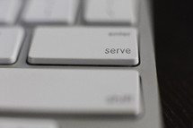 serve button on a keyboard