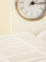 clock and Bible 