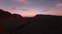 Scenic sunset drone view of Red Rock Canyon USA