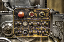 controls on an old machine 