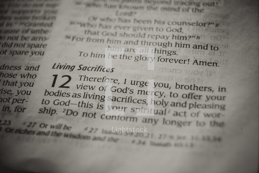 living sacrifices - Bible verse
