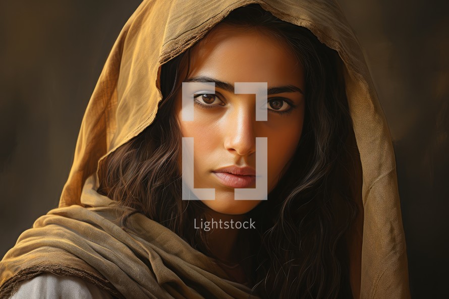 Portrait of a beautiful young biblical woman