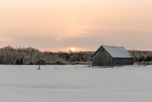 barn in the snow 