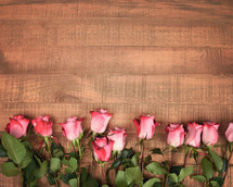 roses on a wood floor 