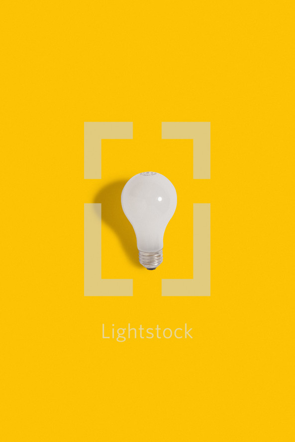 lightbulb on a yellow background.