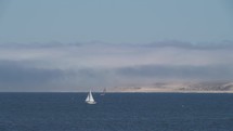 Sailing Boats and Ships at Monterey Bay California with Clouds