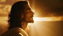Jesus looking to Heaven
