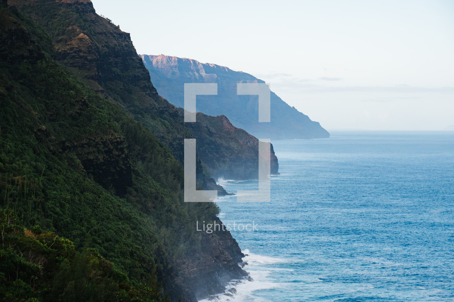 cliffs along an island shoreline 