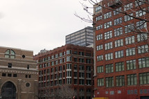 brick buildings in a city 