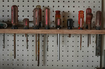 screwdrivers in a workshop 