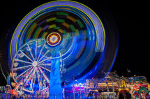 Ferris wheel, fair, carnival, night, spinning
